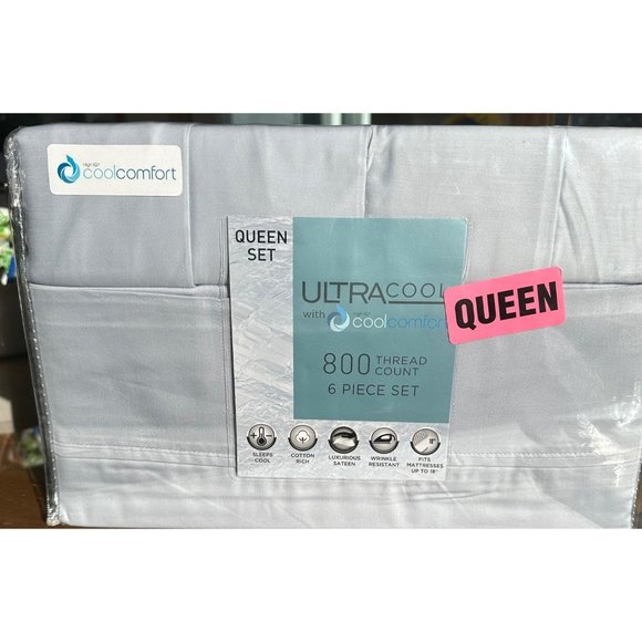 ULTRACOOL Coolcomfort Queen Sheet Set Blue - Picture 1 of 9